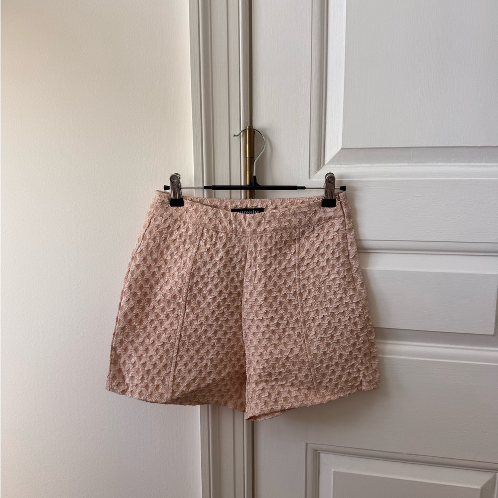 Pink Textured Women’s short and top Set